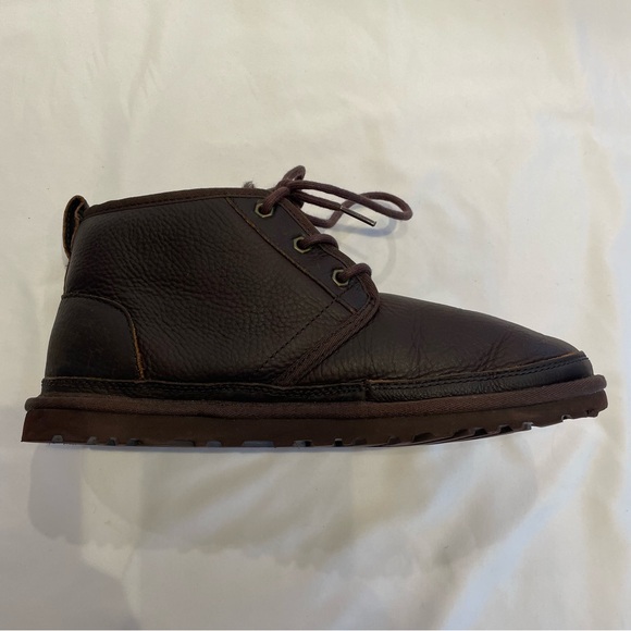 Ugg Brown Leather Wool Lined Chukka Boot Ankle Boot Warm Winter Men's Size 9 - Picture 11 of 16